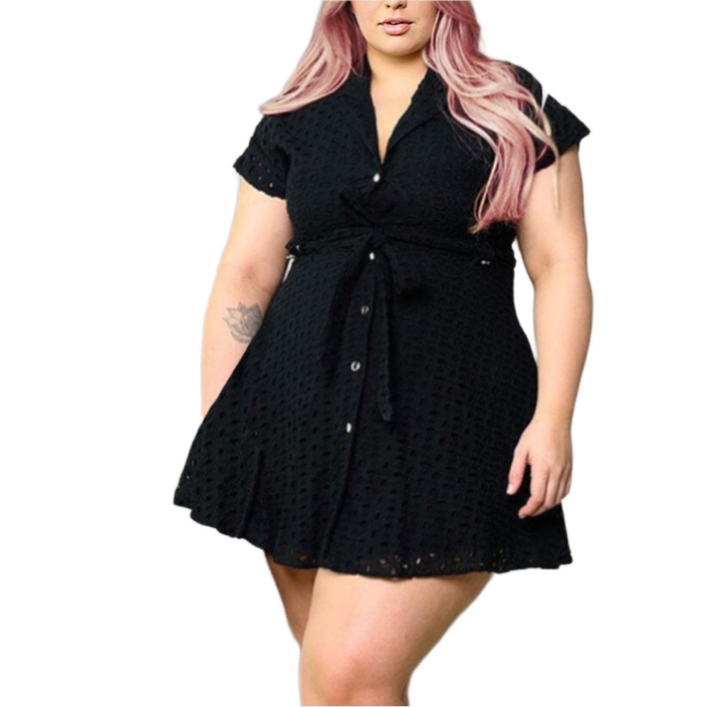 Plus Mini ButtonUp Dress